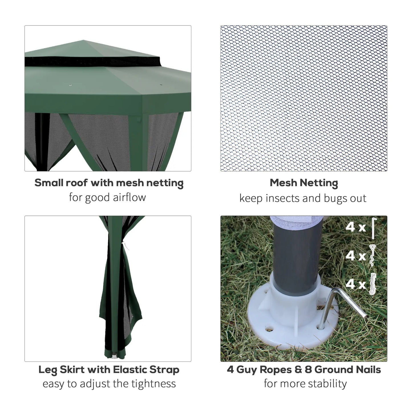 10' x 10' Outdoor Canopy Tent, Mesh Netting, Double Tier Roof Gazebos at Gallery Canada