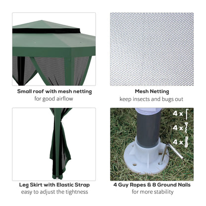 10' x 10' Outdoor Canopy Tent, Mesh Netting, Double Tier Roof Gazebos at Gallery Canada