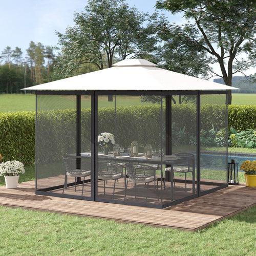 Replacement Mosquito Netting for Gazebo 10' x 13' Black Screen Walls for Canopy with Zippers