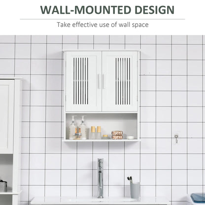 Wall Mount Bathroom Cabinet, 2 Door Storage Organizer with Shelf, White Wall Mounted Cabinets at Gallery Canada