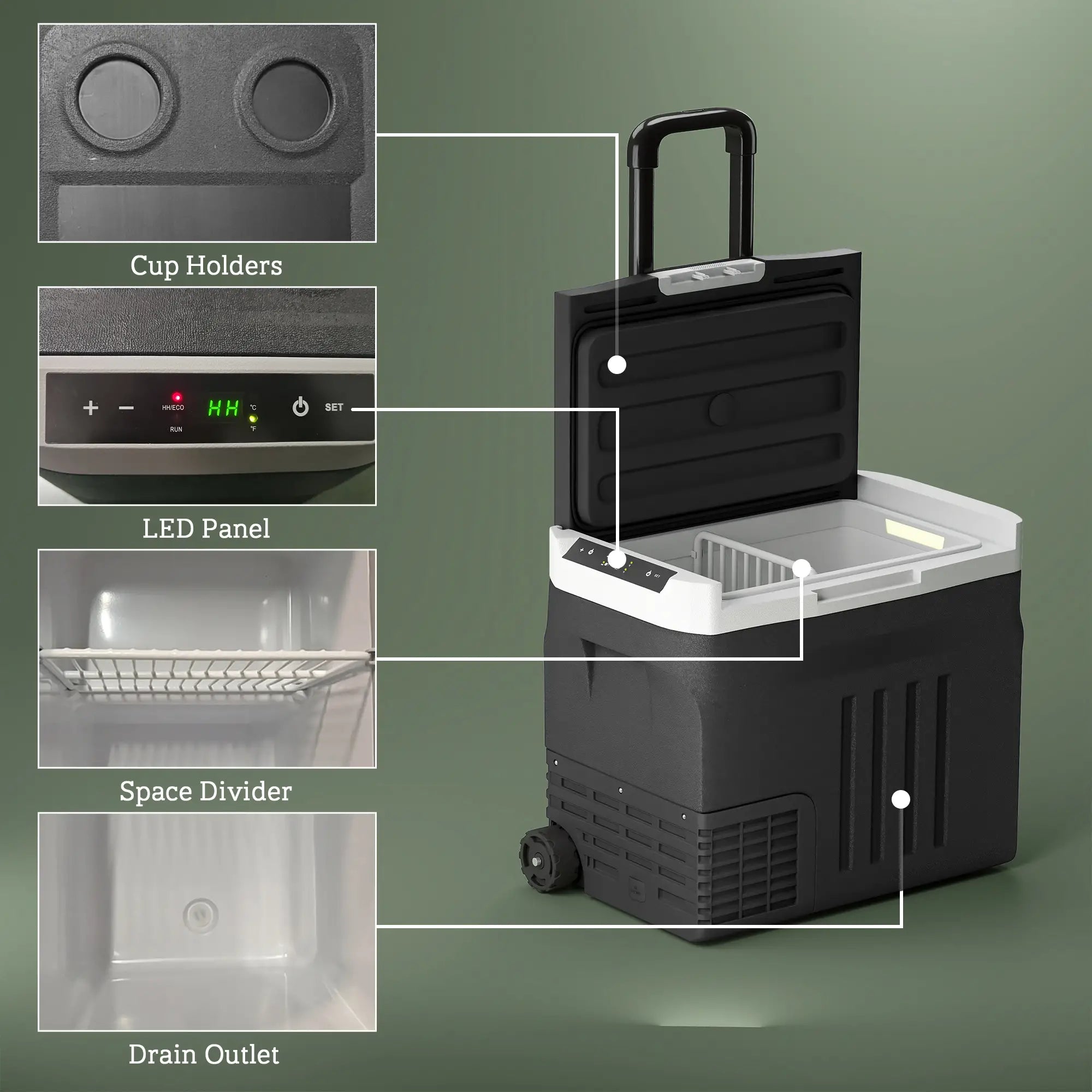 12V Car Fridge, 42 Quart (40L) Portable Cooler, 12V/24V DC, 100-240V AC Car Coolers at Gallery Canada