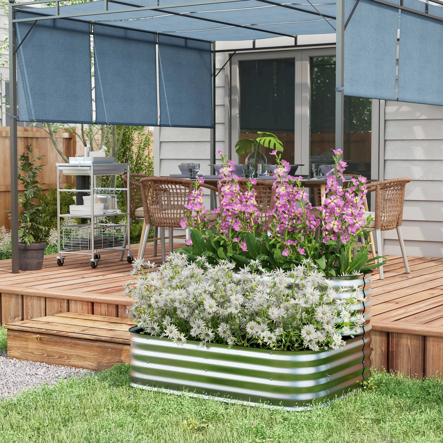 4'x3'x1' Outdoor Raised Garden Bed, 2-Tier Galvanized Planter Box Galvanized Planter Boxes at Gallery Canada