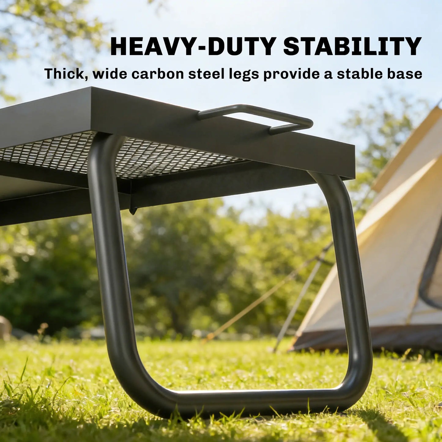 Folding Campfire Grill, Heavy Duty Steel Mesh Grate, Portable With Carry Bag, Black Charcoal BBQ Grils at Gallery Canada
