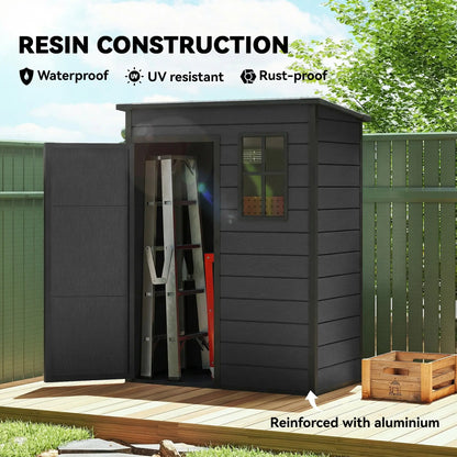 5 x 3FT Garden Shed With Floor, Lockable Door, Window, Vent, Dark Grey Sheds at Gallery Canada