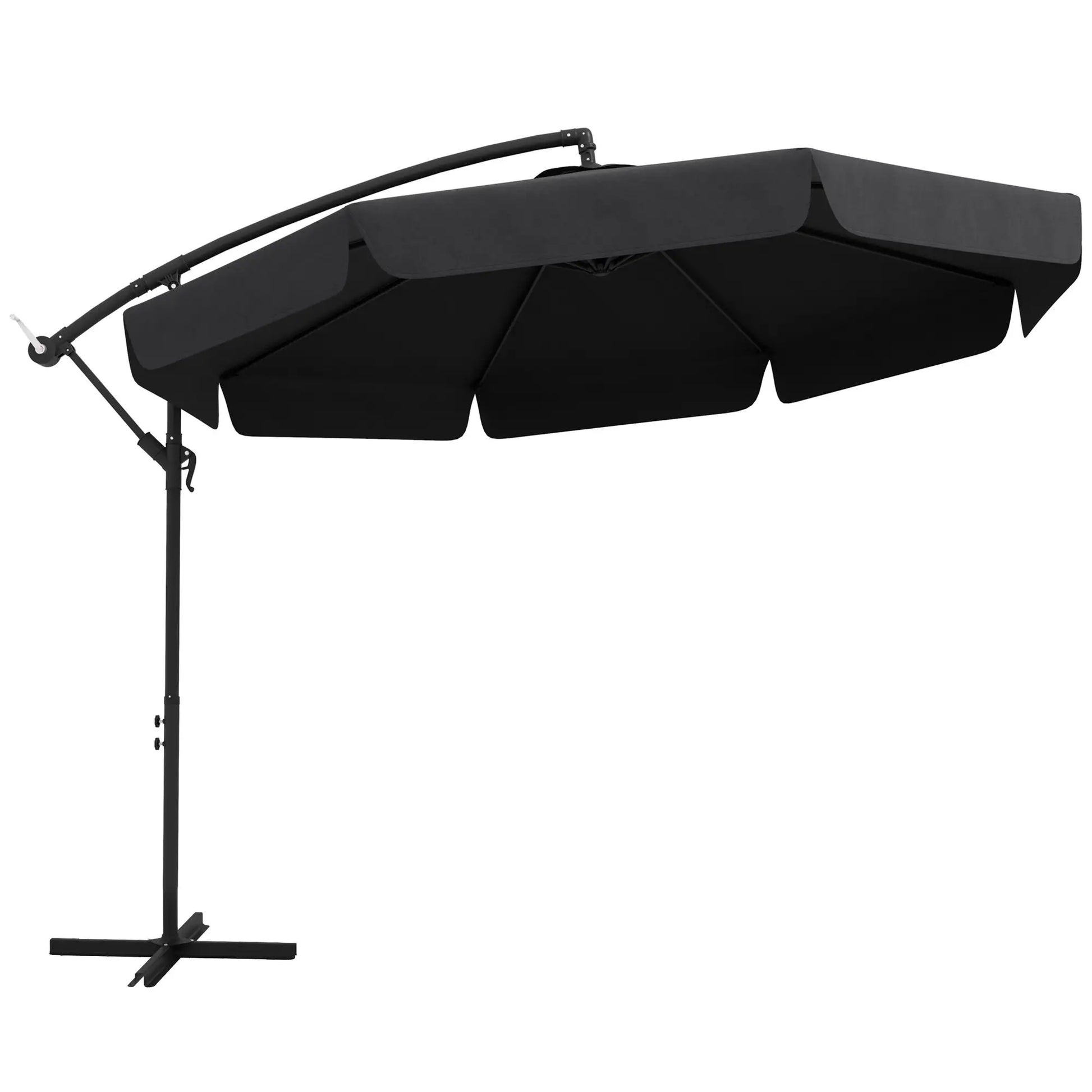 11 FT Cantilever Patio Umbrella, Cross Base, 8 Ribs, Black Offset Cantilever Umbrellas at Gallery Canada