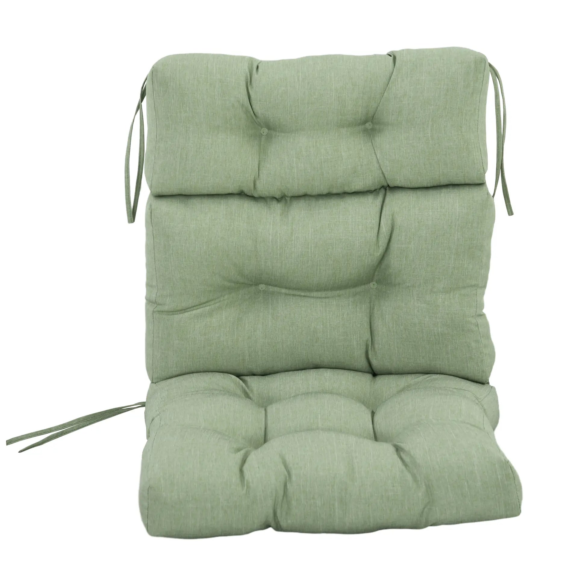 Outdoor Patio Chair Cushion, Tufted with Ties, Light Green Patio Chair Cushions at Gallery Canada