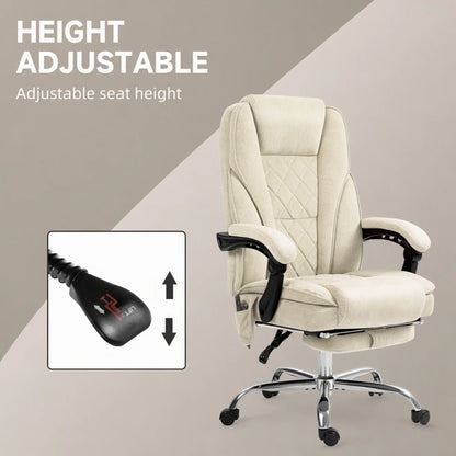 Massage Office Chair, Reclining Computer Chair, Adjustable Height, Footrest, Beige Massage Chairs at Gallery Canada