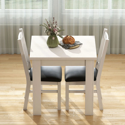 55" Extendable Dining Table for 4-6 Person, Kitchen Table, White Dining Tables at Gallery Canada