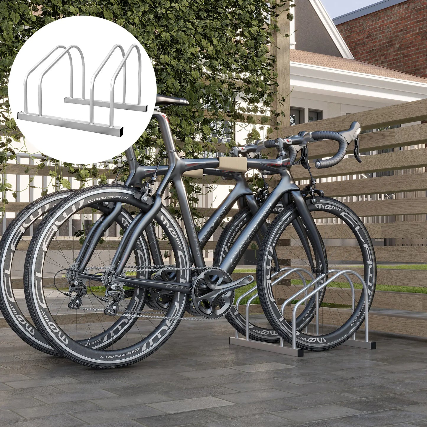 Porte-vélos ajustable pour 2 vélos, support en acier, organisateur de garage, argent