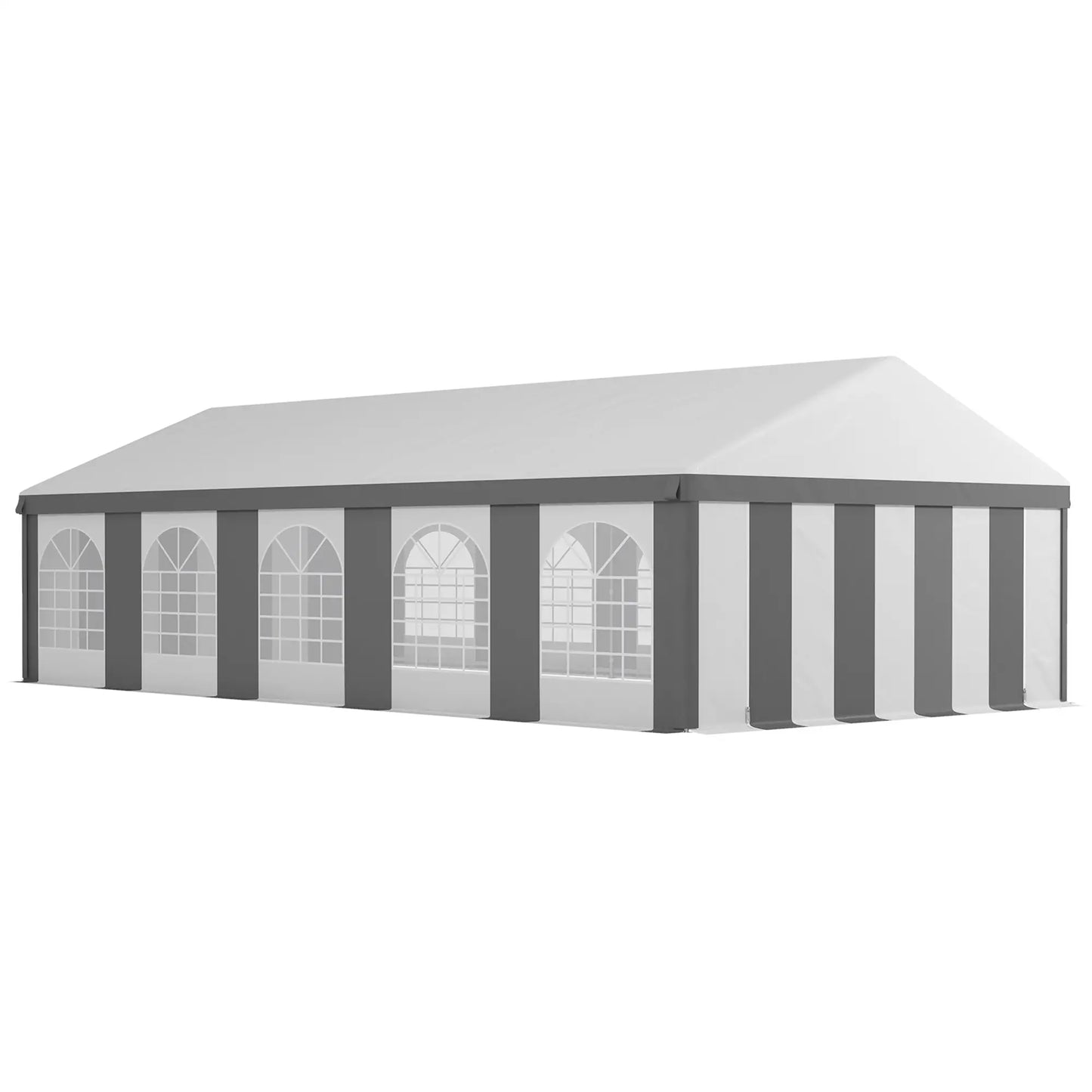 20'x33' Heavy Duty Party Tent, Portable Garage Canopy, Grey Canopy Tents Grey and White at Gallery Canada