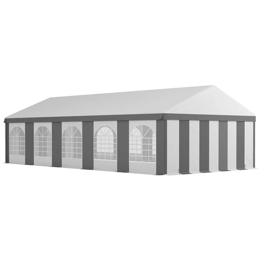 20'x33' Heavy Duty Party Tent, Portable Garage Canopy, Grey Canopy Tents Grey and White at Gallery Canada