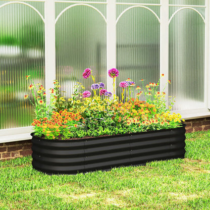 4.9 x 2 x 1ft Galvanized Raised Garden Bed Kit, Metal Planter Box, Black