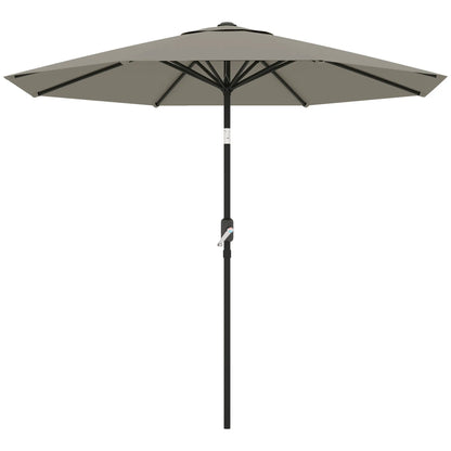 Aluminum Patio Umbrella, 8.5ft, Garden Outdoor Parasol, Light Grey Offset Cantilever Umbrellas Light Grey at Gallery Canada