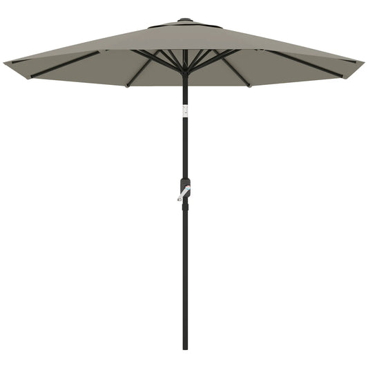 Aluminum Patio Umbrella, 8.5ft, Garden Outdoor Parasol, Light Grey Offset Cantilever Umbrellas Light Grey at Gallery Canada