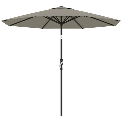 Aluminum Patio Umbrella, 8.5ft, Garden Outdoor Parasol, Light Grey