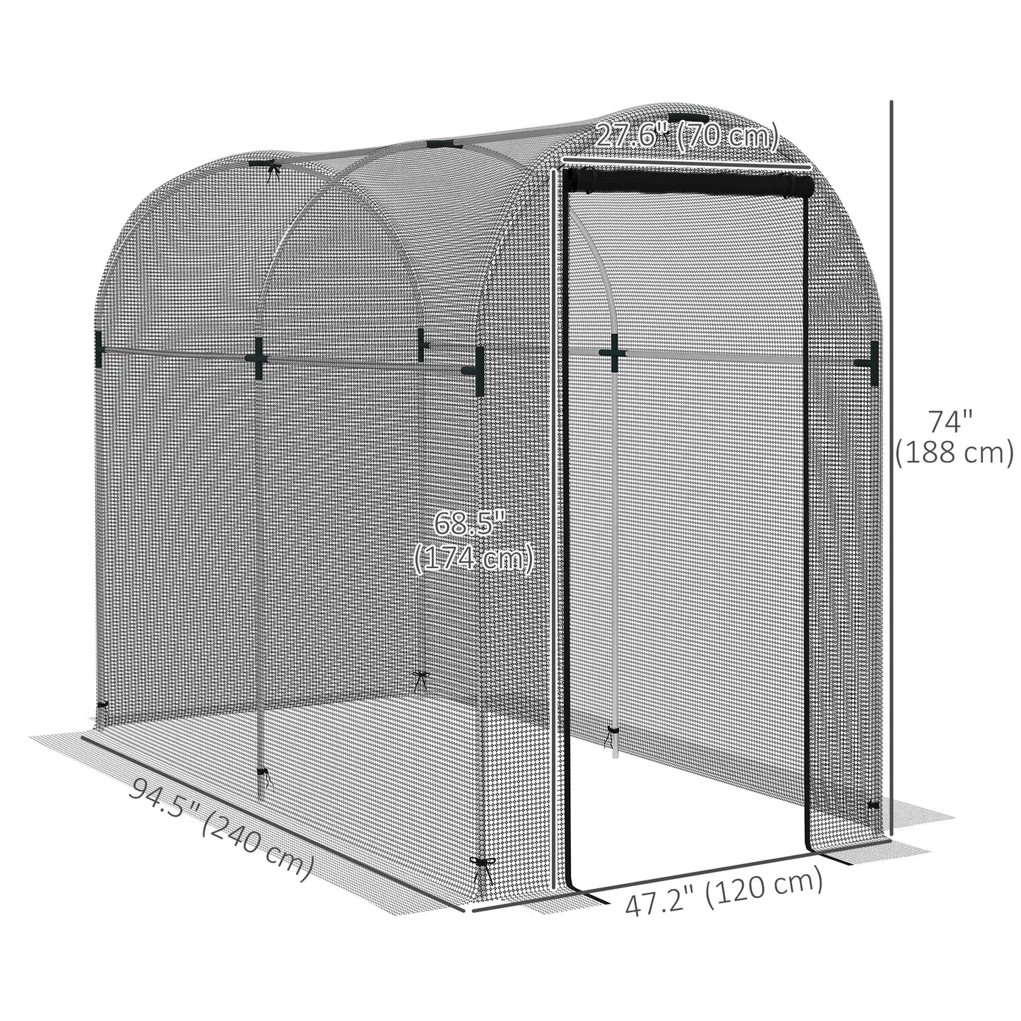 Galvanized Steel Crop Cage, Plant Protection Tent, 4' x 8', Black Walk In Greenhouses at Gallery Canada