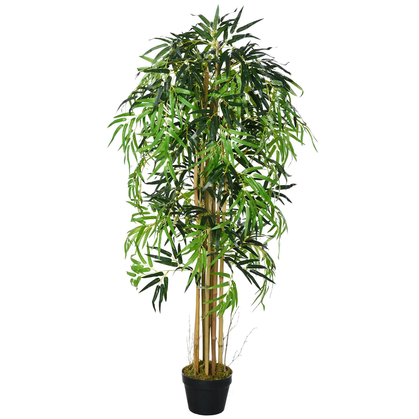 5FT Artificial Bamboo Tree, Fake Plant with 1095 Leaves, Greenery Plant in Nursery Pot for Indoor and Outdoor, Green Artificial Trees at Gallery Canada