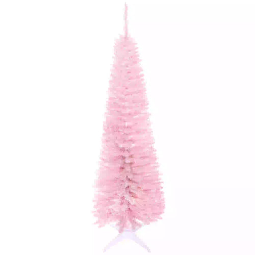 5FT Artificial Christmas Tree, Realistic Branches, Stable Stand, Pink
