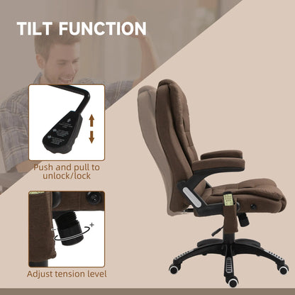 Reclining Massage Office Chair, High Back, Swivel Wheels, Brown Massage Chairs at Gallery Canada