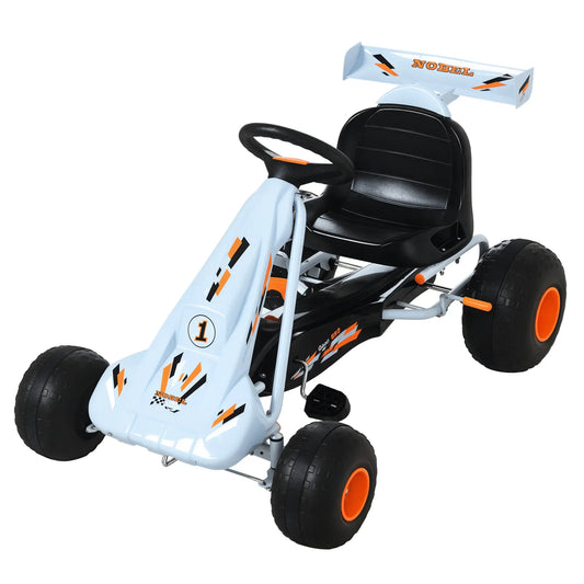 Kids Pedal Go Kart, 4 Wheel Ride on Car, Adjustable Seat, Handbrake, 3-6 Years Pedal Go Karts for Kids Light Blue at Gallery Canada
