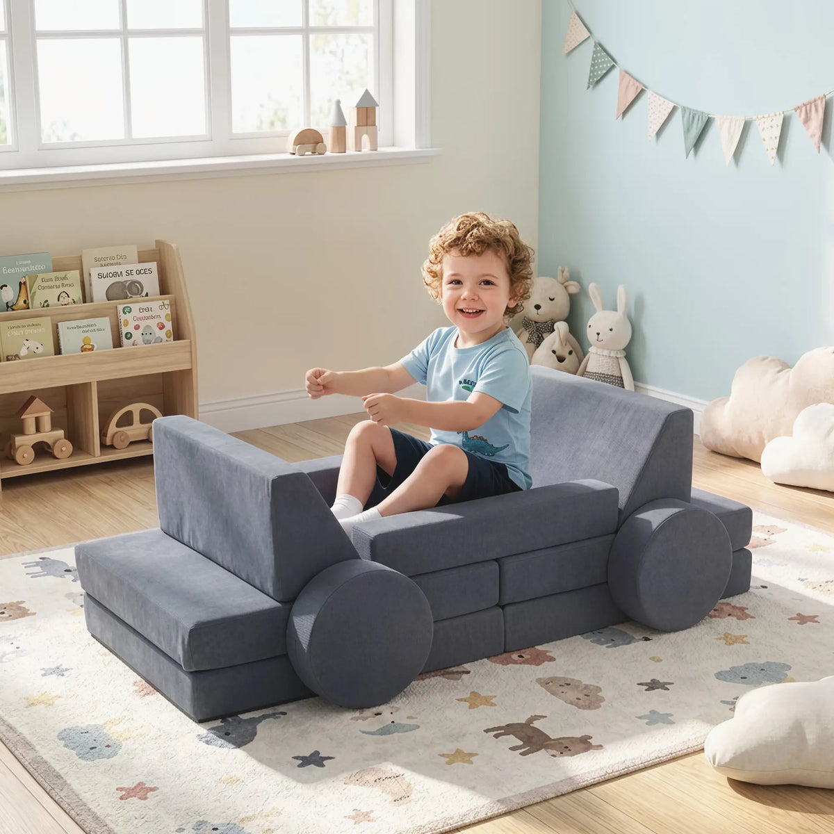 12-Piece Modular Kids Play Couch, Grey Kids Gym & Playmats at Gallery Canada