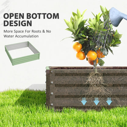 4' X 4' X 1' Raised Garden Bed, Galvanized Steel Planter, Light Green, Light Green Galvanized Planter Boxes at Gallery Canada