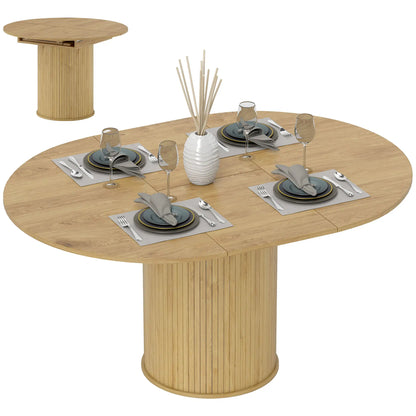 Extendable Kitchen Table, 43.5"-59", Natural Wood Finish, Natural Wood Dining Tables at Gallery Canada