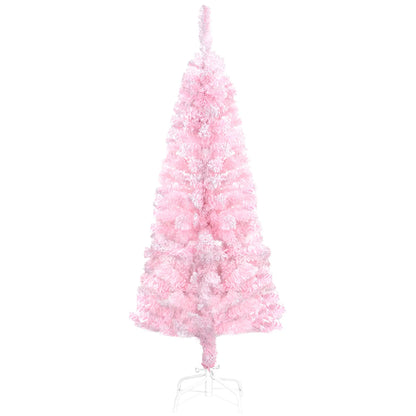 4 ft Flocked Pencil Christmas Tree, Realistic Branches, Auto Open, Steel Base, Pink Pencil Christmas Trees at Gallery Canada