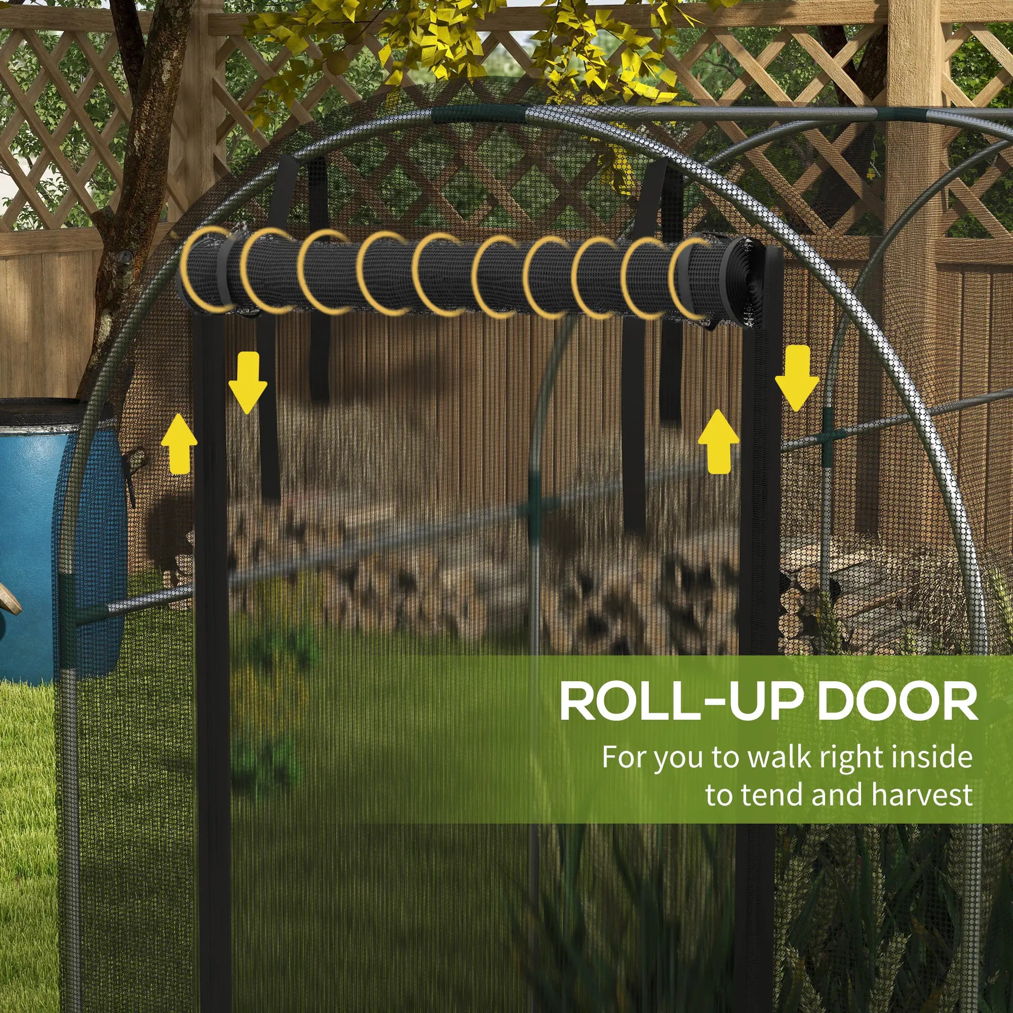 Galvanized Steel Crop Cage, Plant Protection Tent, 4' x 12', Black Walk In Greenhouses at Gallery Canada