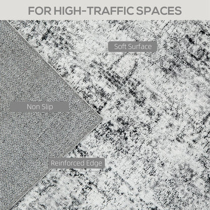 Modern Abstract Area Rug 9x12, Machine Washable, Non-Slip, Grey Living Room Furniture at Gallery Canada