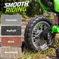 Moto électrique pour enfants 12V, Jouet à rouler, Roues d'entraînement, Vert