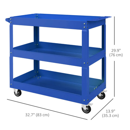 3 Tier Rolling Tool Cart, 330 LBS Heavy Duty Utility Cart, Blue Tool Organizers at Gallery Canada