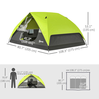Pop Up Camping Tent, 3-4 Person, Waterproof Dome Tent, Mesh Window Camping Tents at Gallery Canada