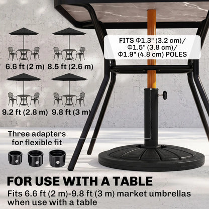 Heavy Duty Concrete Umbrella Base, Steel Pole, Round Parasol Stand, Black Umbrella Bases at Gallery Canada