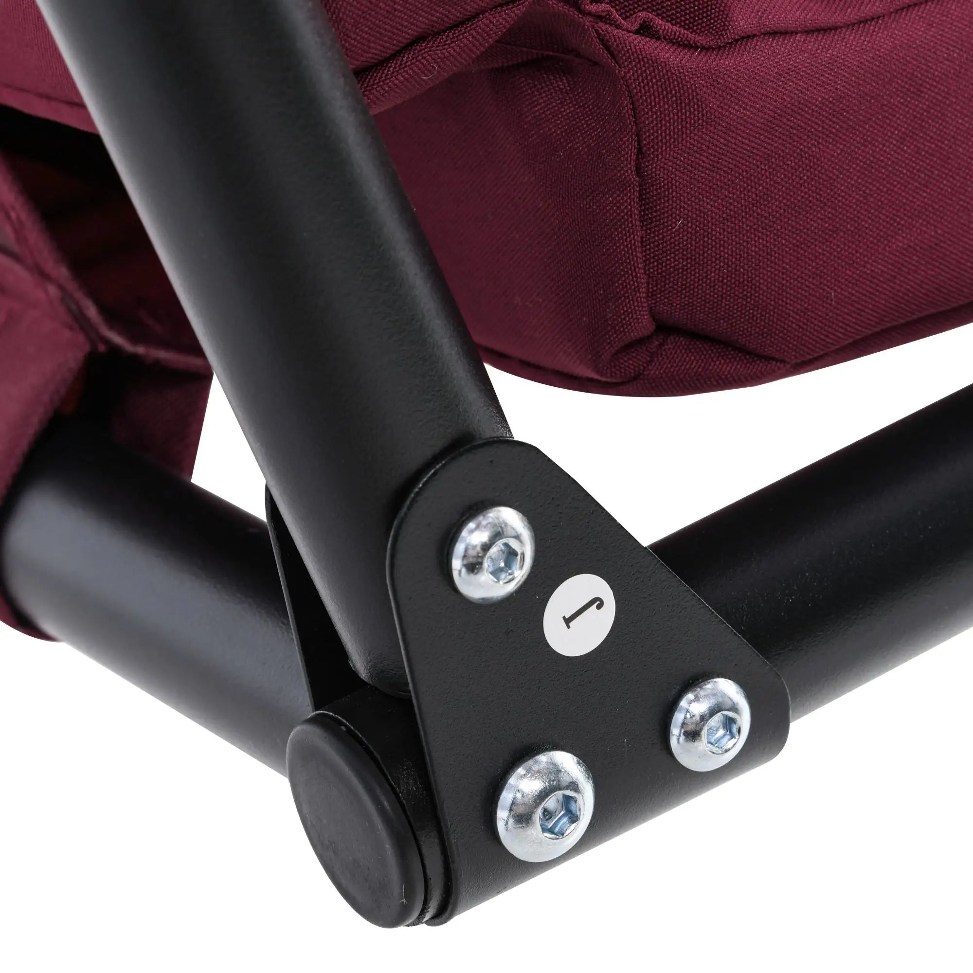 3-Seater Outdoor Porch Swing, Adjustable Canopy, Wine Red Patio Swings with Stand at Gallery Canada