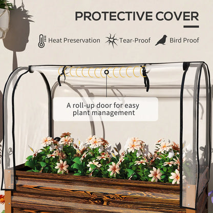 Metal Raised Garden Bed With Cover, 48 Inch, Dark Brown Elevated Garden Beds at Gallery Canada