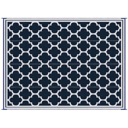 9'x12' Reversible Outdoor RV Rug, Patio Mat, Dark Blue Outdoor Reversible Rugs at Gallery Canada