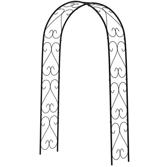 Steel Garden Arch, 7.5' Arbor Trellis for Climbing Plants, Roses Garden Arches Black at Gallery Canada