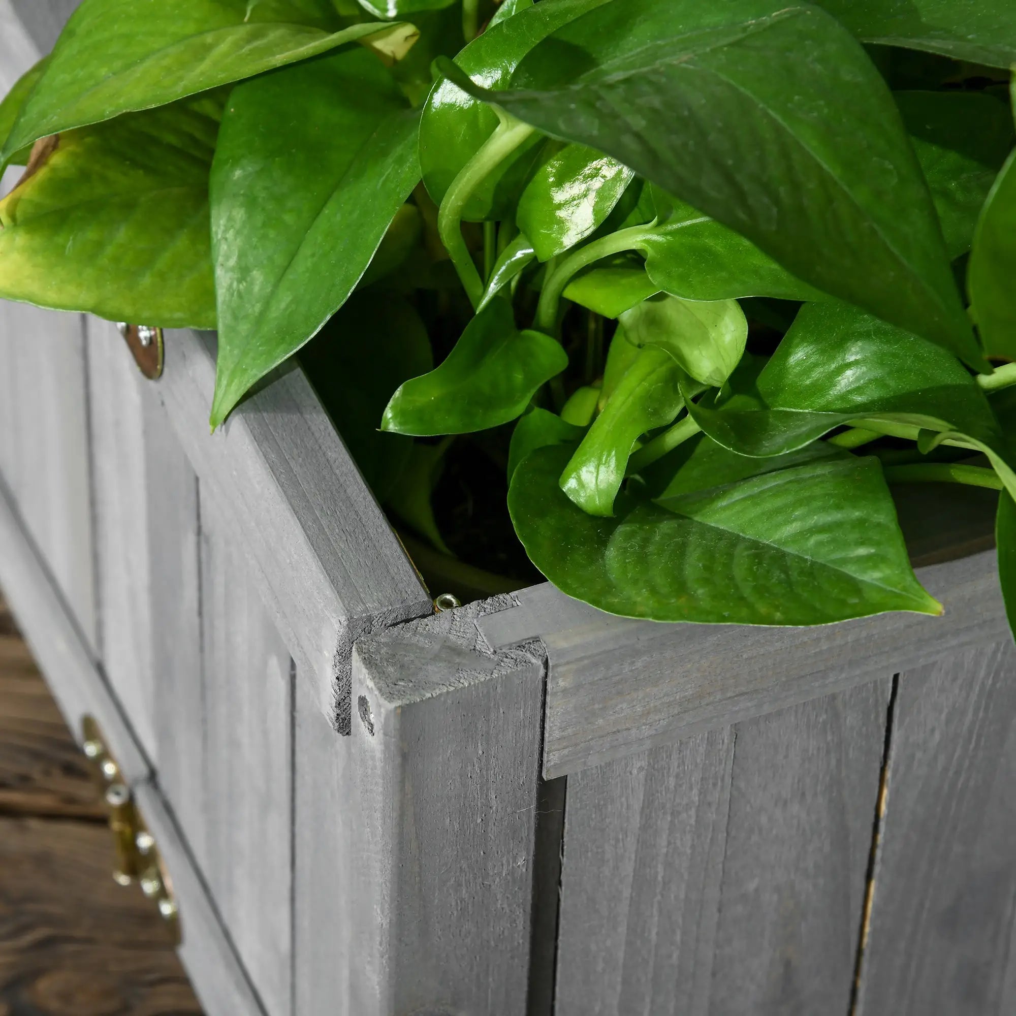 Foldable Elevated Planter Box, Wooden Raised Garden Bed, Grey Wooden Planter Boxes at Gallery Canada