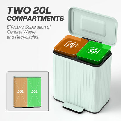 2 x 5.3 Gallon Trash Can, Soft Close Lid, Removable Inner Buckets Household Supplies at Gallery Canada