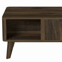Table basse à ouverture relevable cannelée de 40", table de rangement en noyer
