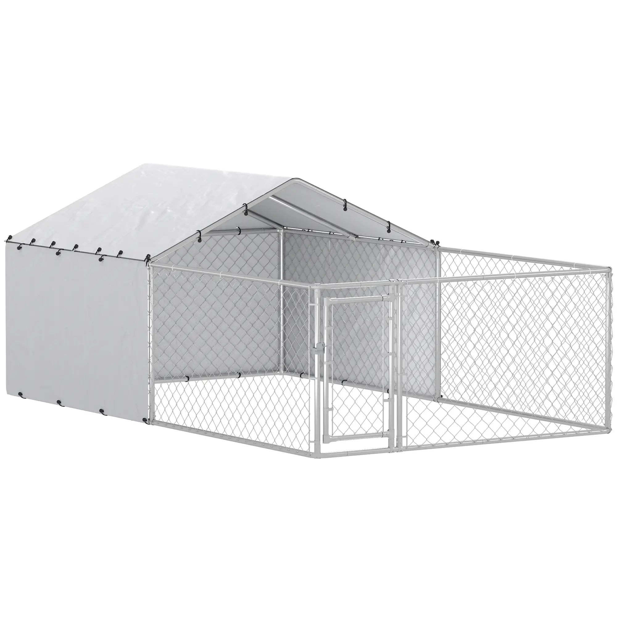 Galvanized Steel Dog Kennel, Outdoor, Waterproof UV-Resistant Cover, Large Dogs, 13.1' x 7.5' x 4.9' Houses, Kennels & Pens at Gallery Canada