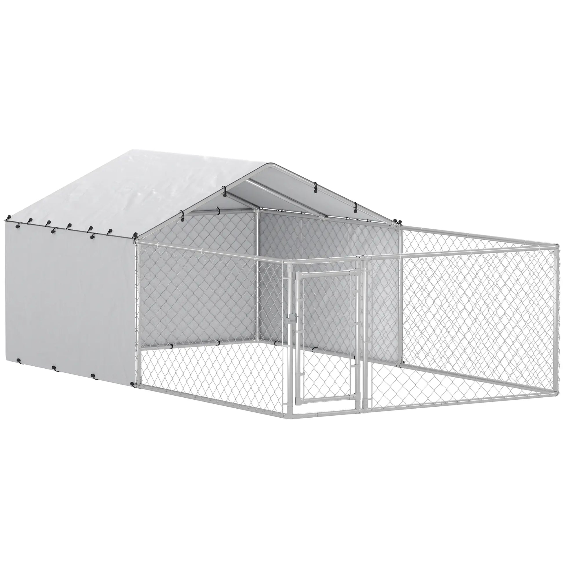Galvanized Steel Dog Kennel, Outdoor, Waterproof UV-Resistant Cover, Large Dogs, 13.1' x 7.5' x 4.9' Houses, Kennels & Pens at Gallery Canada