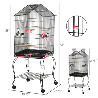 57 Inch Bird Cage for Cockatiel, Conure, Rolling Stand, Pull Out Tray Bird Cages at Gallery Canada