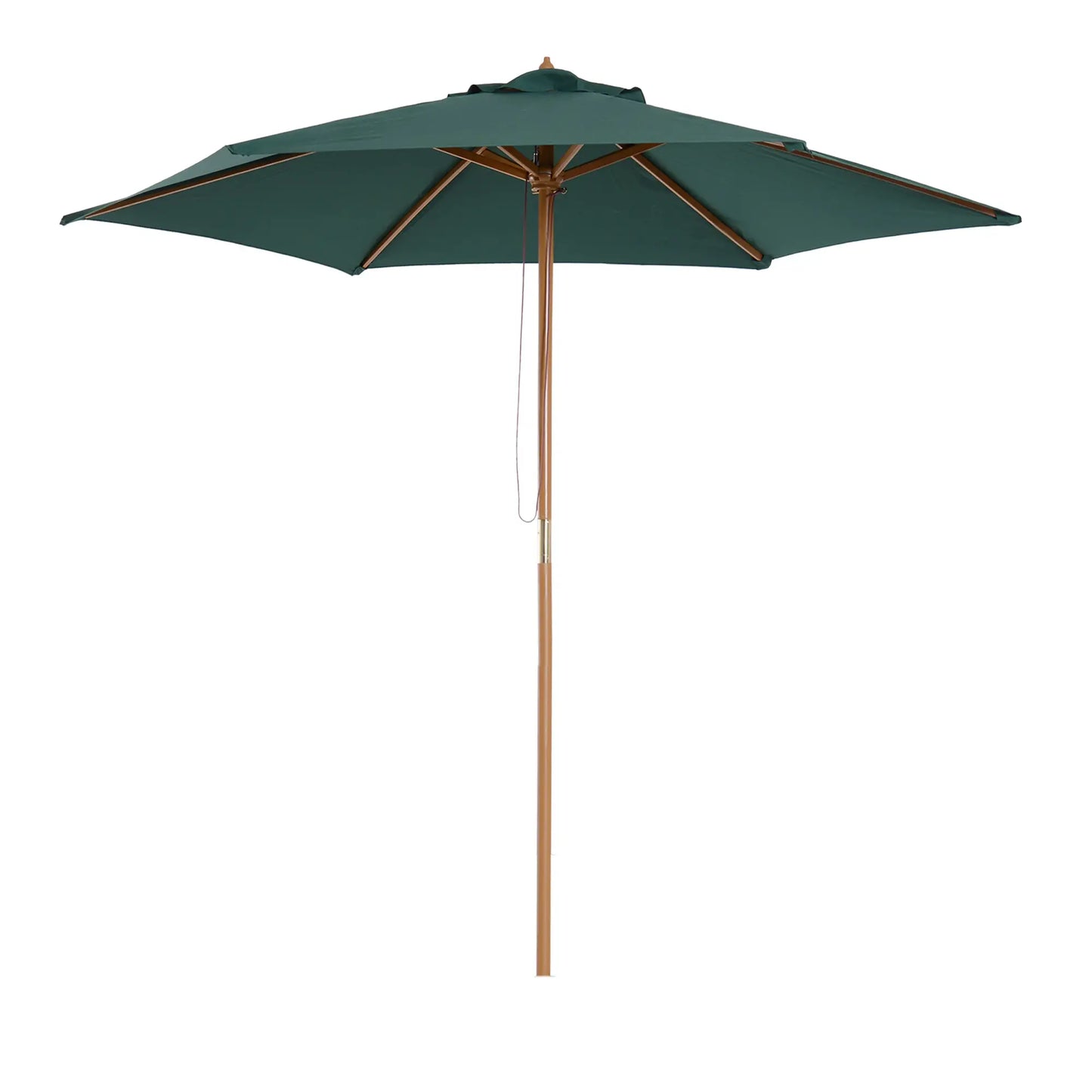 8FT Wood Patio Umbrella, Round Garden Parasol, Bamboo Ribs, Dark Green Sun Umbrellas at Gallery Canada