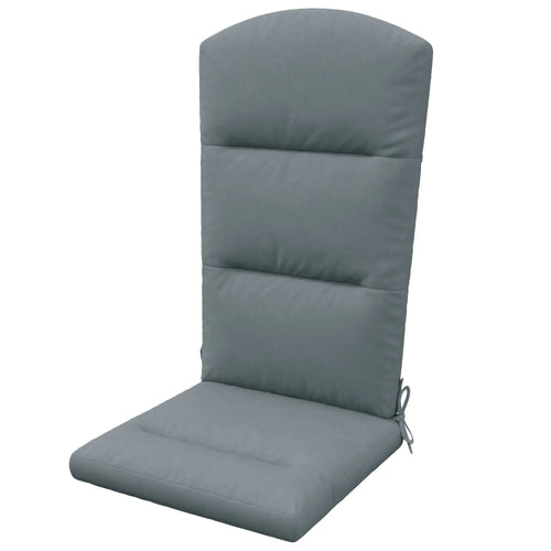 Adirondack Chair Cushion, Replacement With Back And Ties, Dark Grey