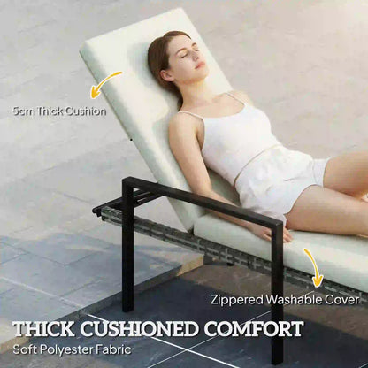 Outdoor Wicker Chaise Lounge Chairs, Set of 2, 5-Level Adjustable Backrest Wicker Chaise Loungers at Gallery Canada