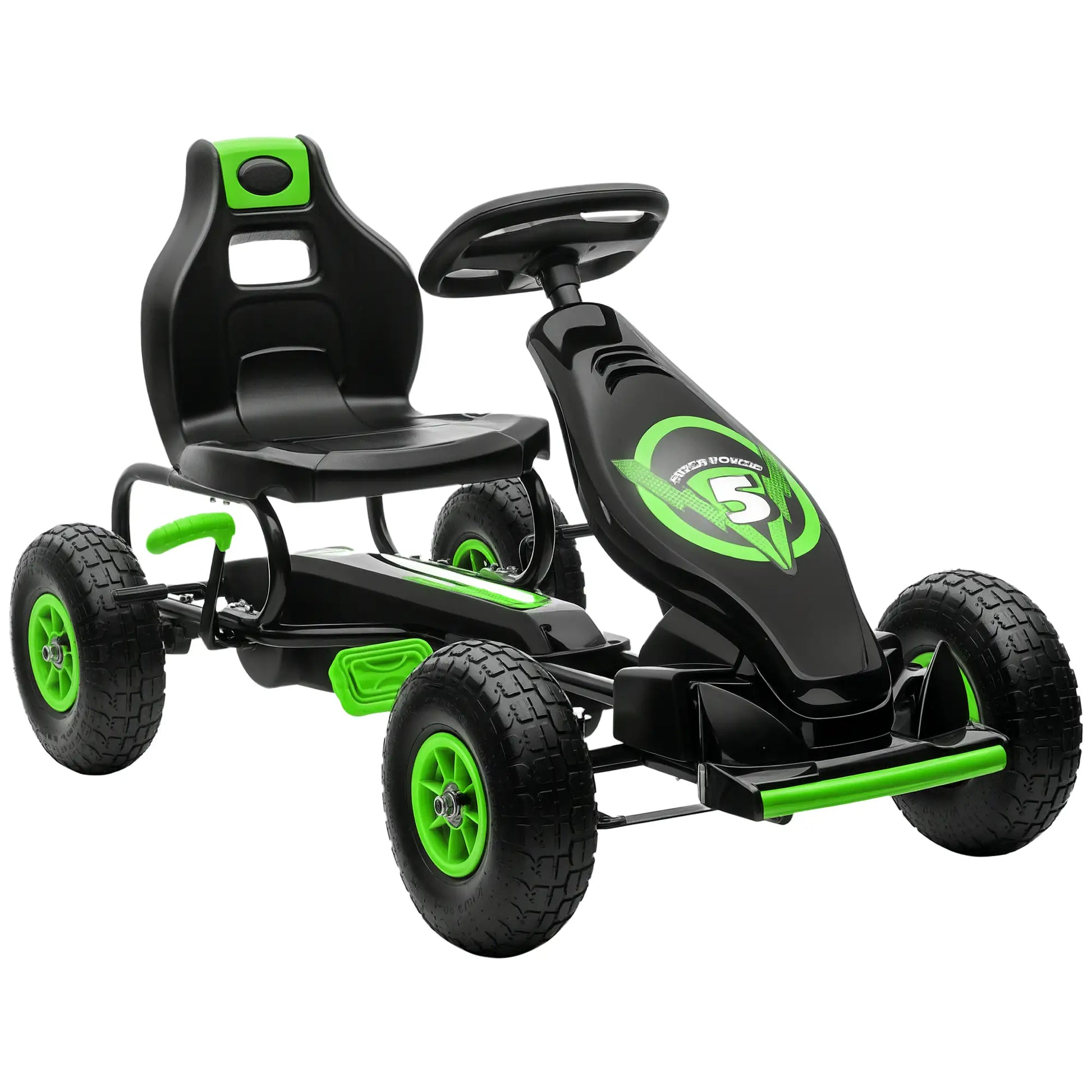 Adjustable Seat Pedal Go Kart, Rubber Wheels Shock Absorb, Green Pedal Go Karts for Kids at Gallery Canada