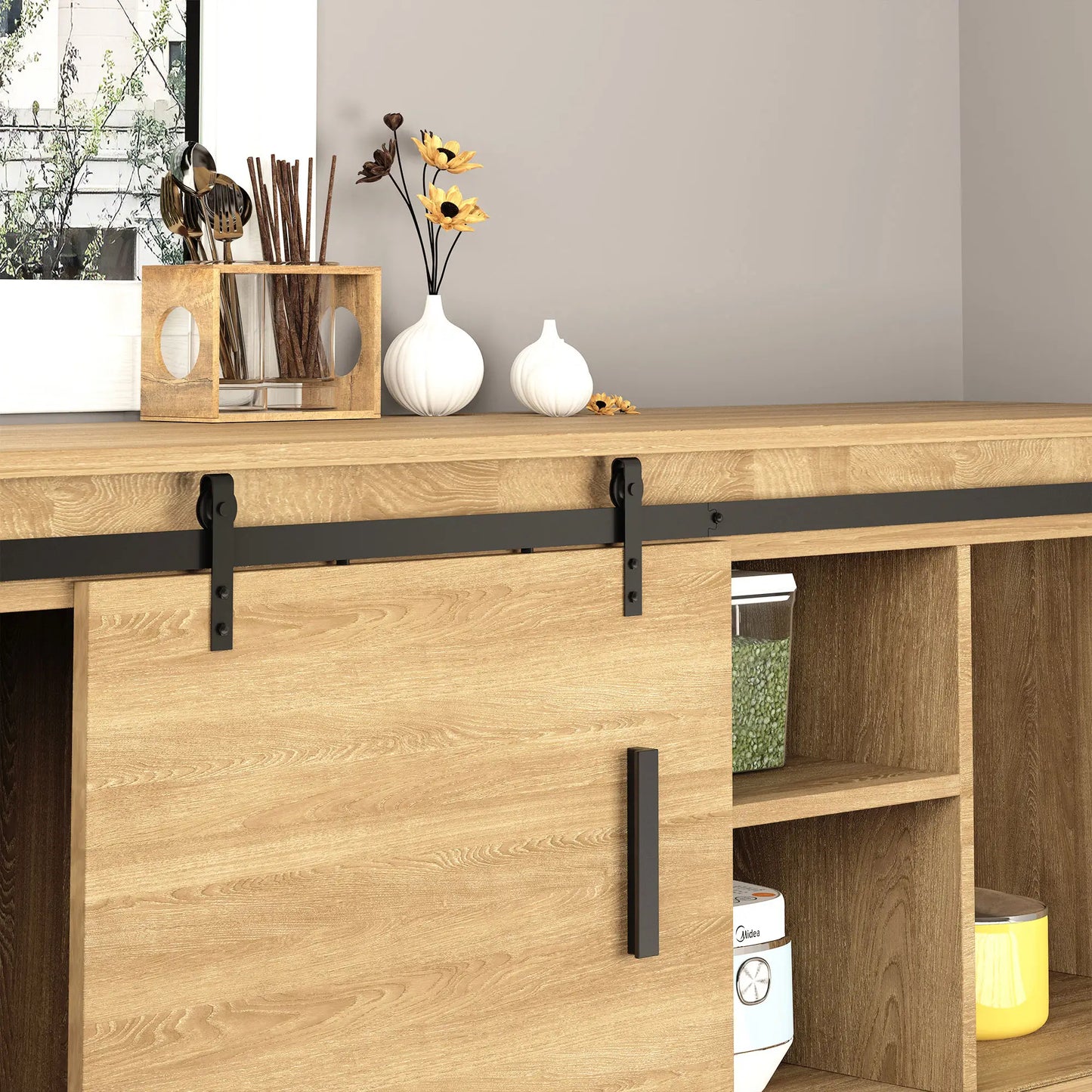 6FT Mini Barn Door Hardware Kit, 19.7" Wide Door, Black Door Hardware at Gallery Canada