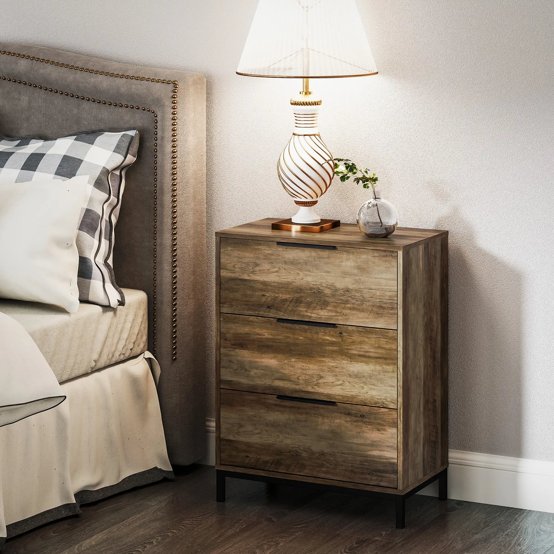 3 Drawer Dresser Tower, Chest for Bedroom, Hallway, Natural Storage Cabinets at Gallery Canada